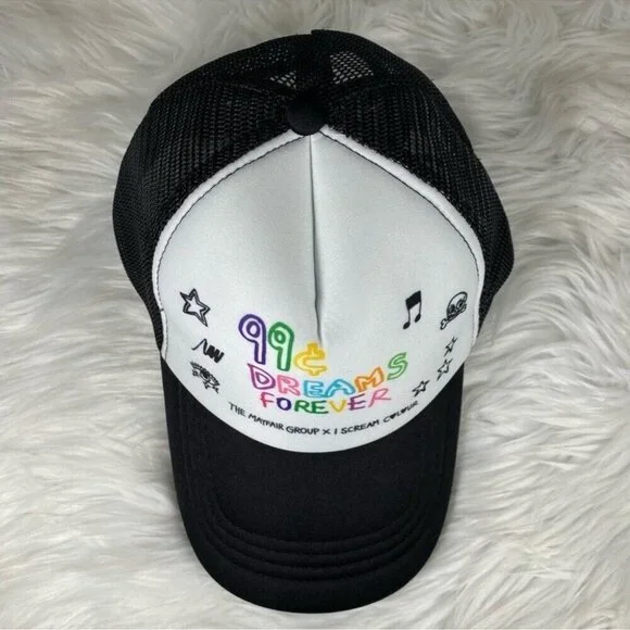 The Mayfair Group I Scream Colour 99 Cent Dreams Forever Trucker Hat Black White - Picture 3 of 10